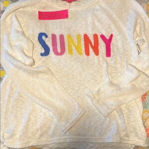 Lilly Pulitzer Cream Sweater with Colorful 'SUNNY' Design
